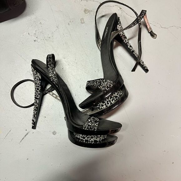 Size 8 ZIGIny’s Black Label Rhinestone Platforms - Picture 1 of 4